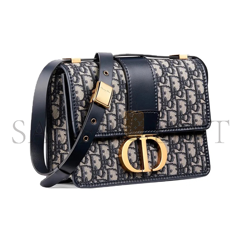 D*or oblique 30 montaigne flap bag blue m9203utzq-m928 (24*17*8cm)